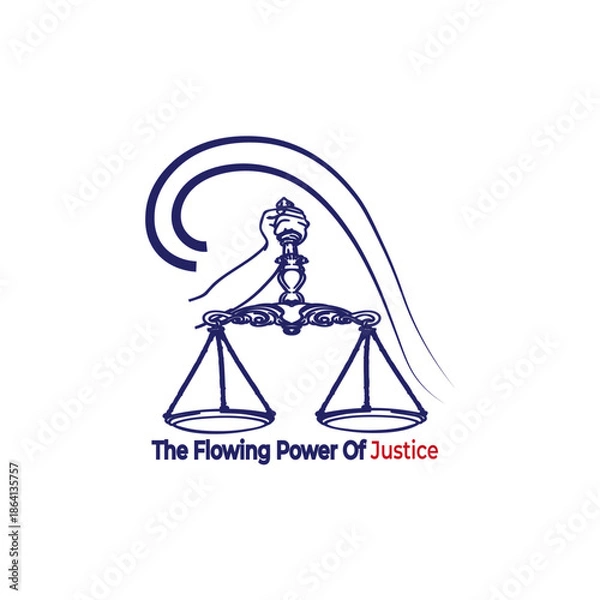 Fototapeta Justice Logo Design Vector Template