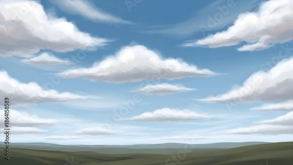 Obraz blue sky and clouds