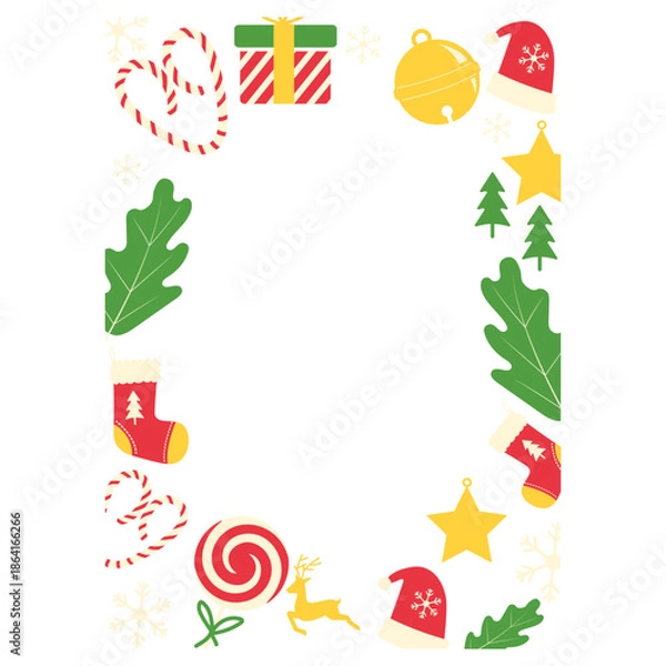 Fototapeta Festive Christmas Frame Border