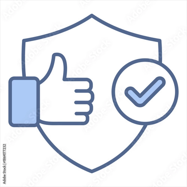 Fototapeta Reliable Blue Icon Vector Illustration