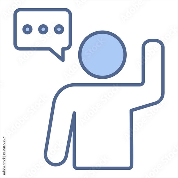 Obraz Swear Blue Icon Vector Illustration