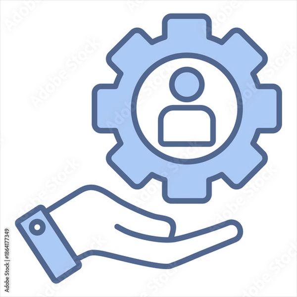 Obraz Support Blue Icon Vector Illustration