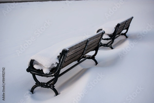 Obraz bench in snow