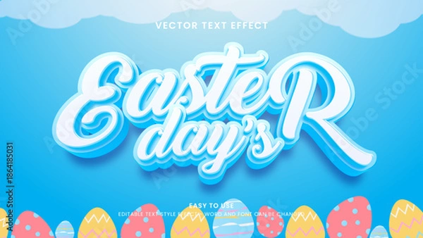 Obraz happy easter editable text effect 3d vector
