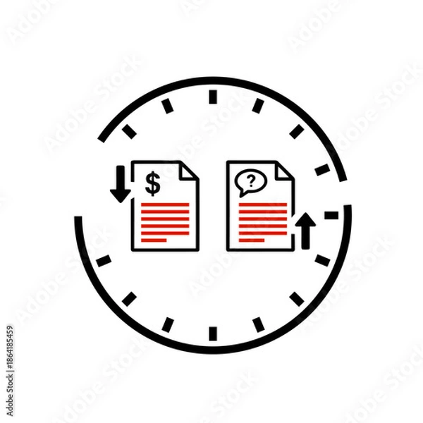 Obraz Comparing financial documents isolated on white background