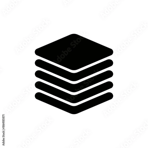 Obraz Stacked square symbol isolated on white background