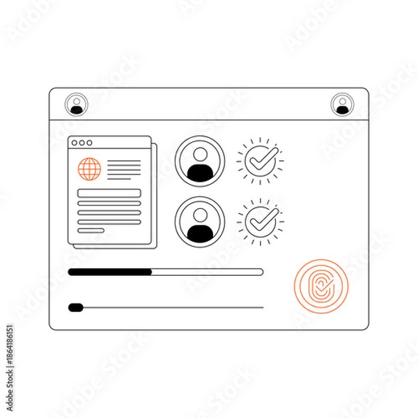 Obraz User interface elements isolated on white background
