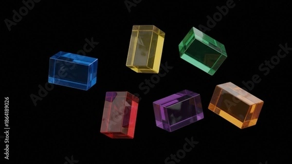 Fototapeta Floating Transparent Glass Bricks