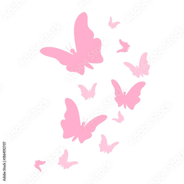 Obraz Flying Butterfly Silhouette