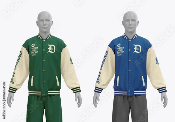 Obraz Varsity Jacket Front Mockup