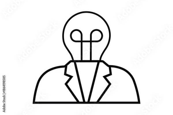 Obraz Business Innovation Concept With Lightbulb Head Icon, Strategy And Creativity Idea Vector