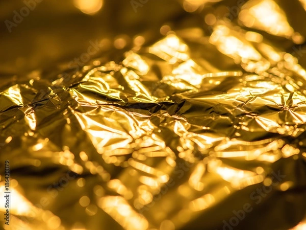 Obraz Abstract golden material texture with reflective surface