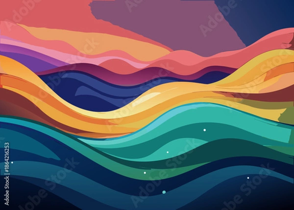 Fototapeta Abstract wavy landscape