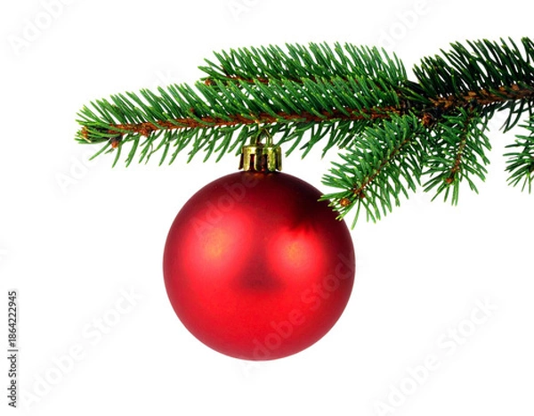 Obraz christmas tree with red ball