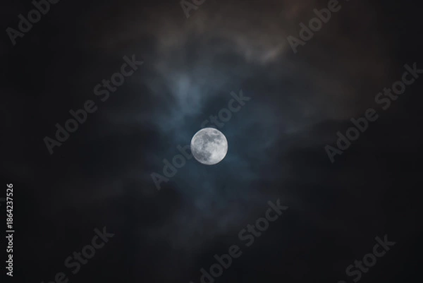 Obraz full moon over blue sky