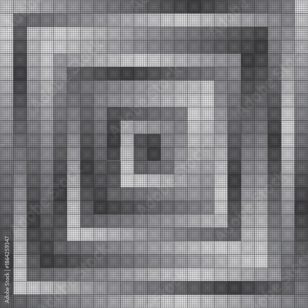 Obraz black and white square mosaic seamless pattern vector illustration