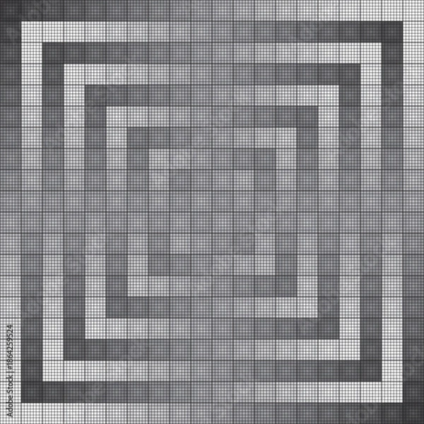 Obraz black and white square mosaic seamless pattern vector illustration