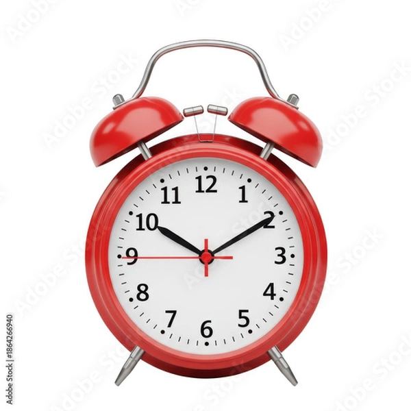 Obraz Red alarm clock displaying time
