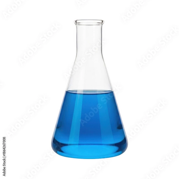 Obraz Clear flask with blue liquid