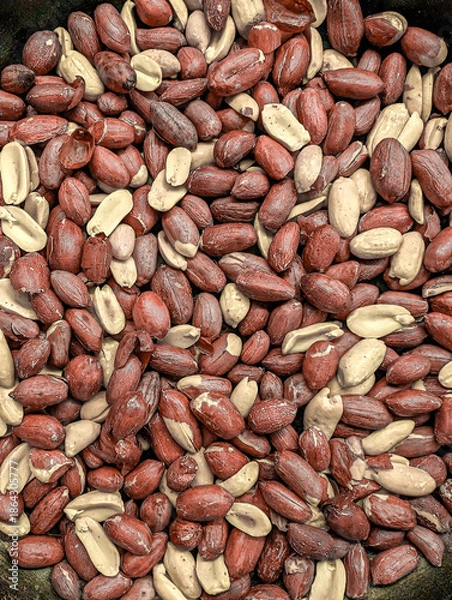 Fototapeta Roasted Peanuts Background Texture Top View