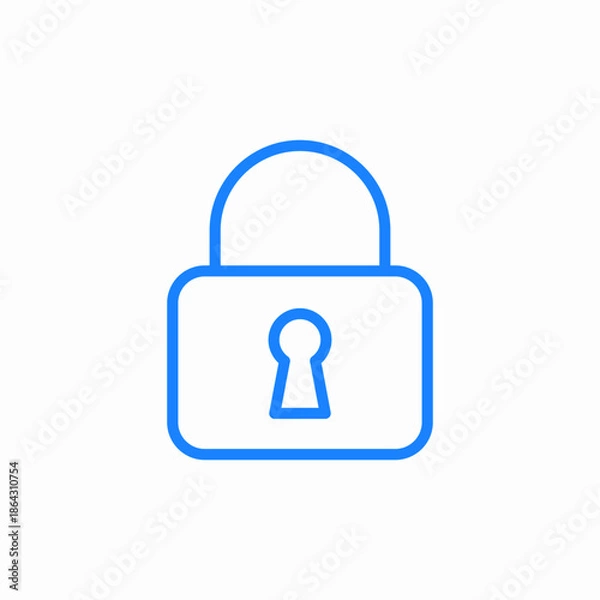 Fototapeta locked padlock icon sign vector