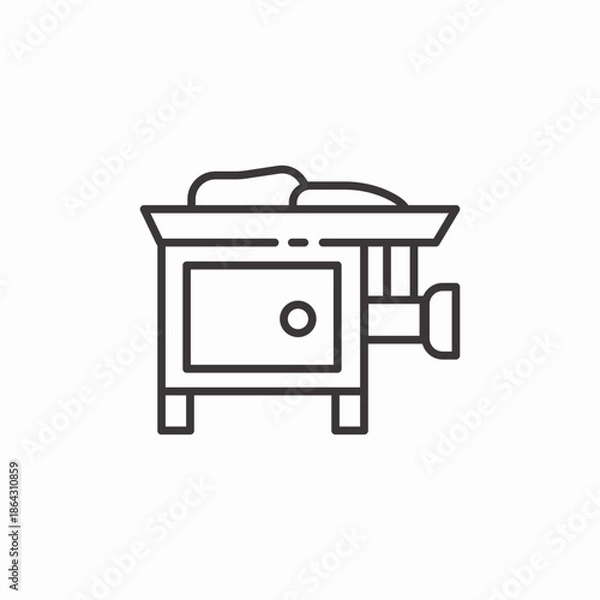 Fototapeta meat grinder machine icon sign vector