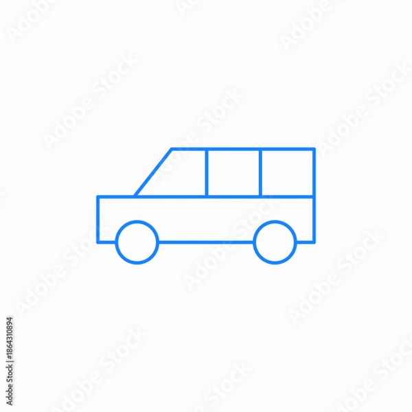Fototapeta van shuttle side icon sign vector