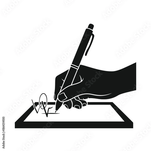 Fototapeta Hand signing document