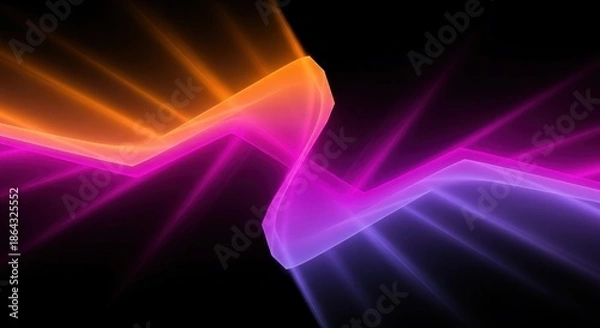 Obraz Vibrant Neon Light Trails on Black.