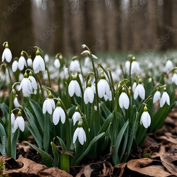Fototapeta white spring flowers