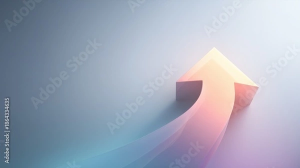 Obraz Abstract arrow design with gradient colors on soft background