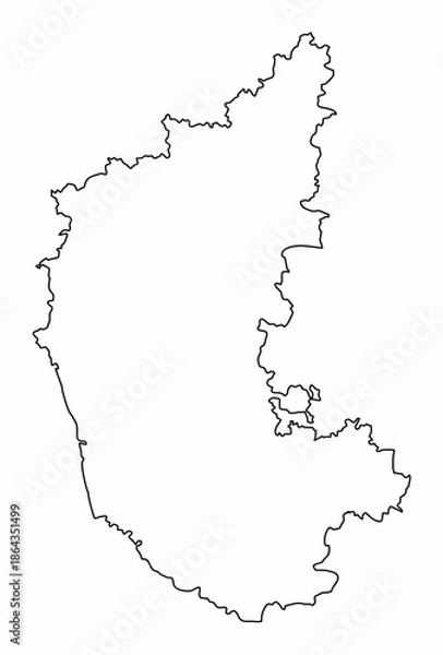 Obraz Karnataka outline map