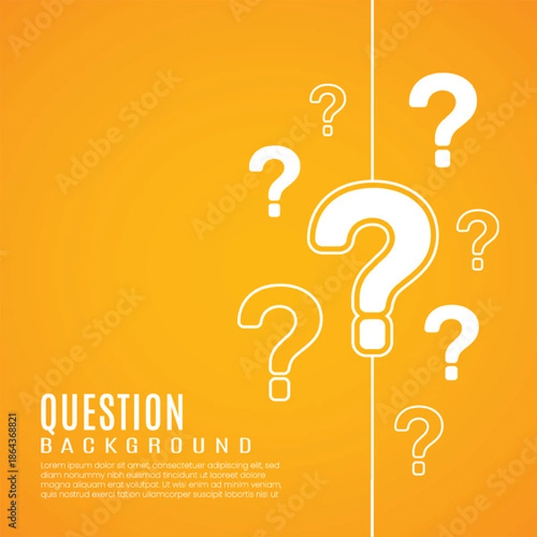Obraz Vector Question Marks With Text Space On Yellow Background