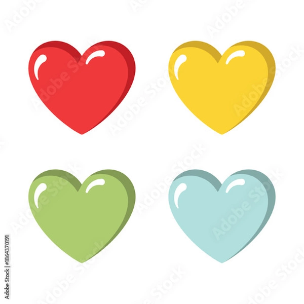 Obraz Vector Heart With Multiple Color Icon Set