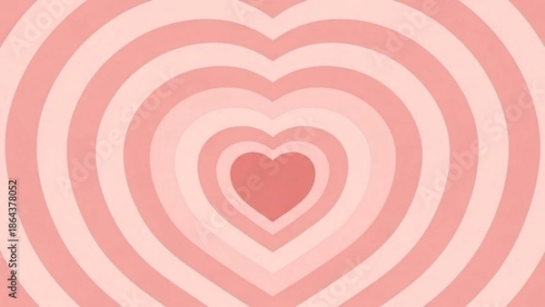 Obraz Concentric Pink Hearts Pattern Background