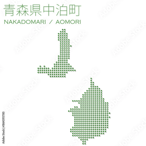 Fototapeta イラスト素材：日本地図　青森県中泊町ベクターイラストマップ	
