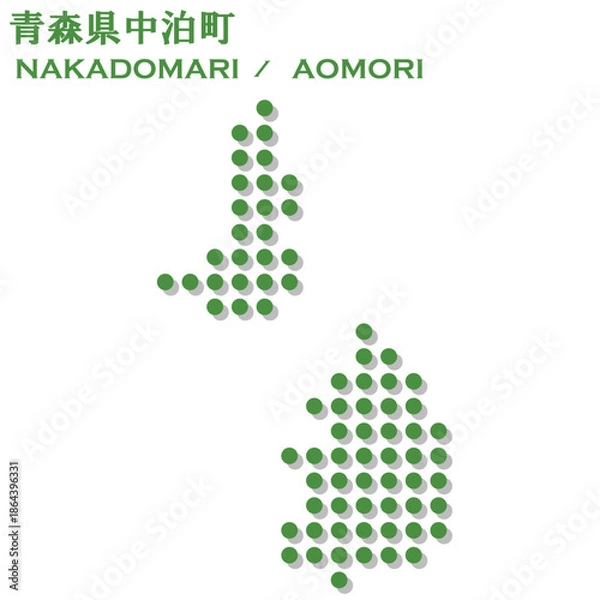 Fototapeta イラスト素材：日本地図　青森県中泊町ベクターイラストマップ	
