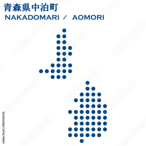 Fototapeta イラスト素材：日本地図　青森県中泊町ベクターイラストマップ	
