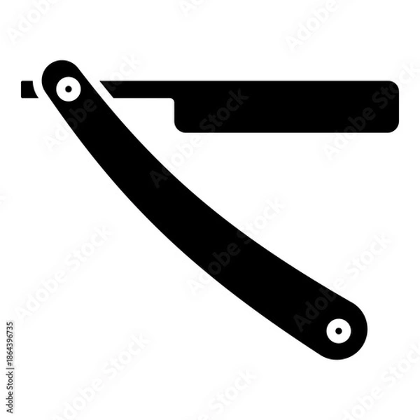 Obraz Straight razor glyph solid icon