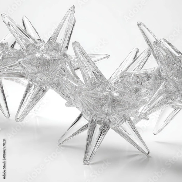 Obraz Abstract Geometric Crystal Spikes Design