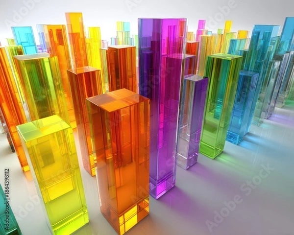 Obraz Colorful Abstract Geometric Blocks