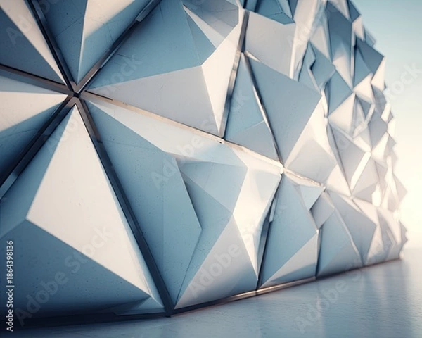Obraz Geometric Facade With Triangular Panels