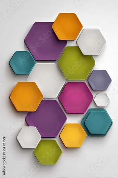 Obraz Colorful Geometric Hexagon Pattern