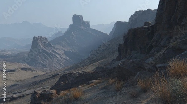 Obraz Dramatic Dusty Mountain Landscape