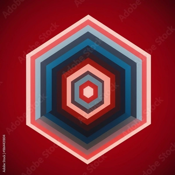 Obraz Vibrant optical abstract design featuring impossible geometry, creating a mesmerizing spatial illusion and dizzying visual depth effect, dizzying, depth, cubes