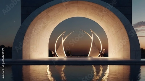 Fototapeta Islamic Arch Reflection Architecture