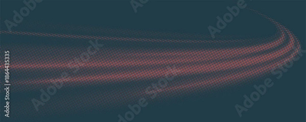 Obraz Vector Halftone Pattern Smooth Curved Border Red Blue Abstract Background. Dots Rounded Squares Blurry Pattern Pop Art Design Texture. vector Eps 10