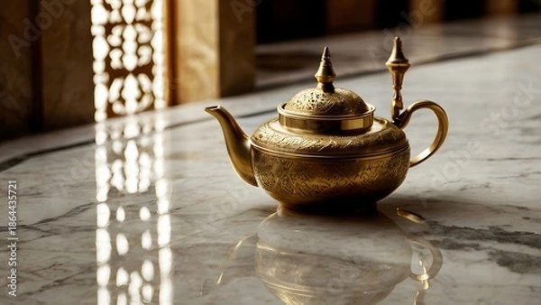Fototapeta Arabic Teapot with Dates