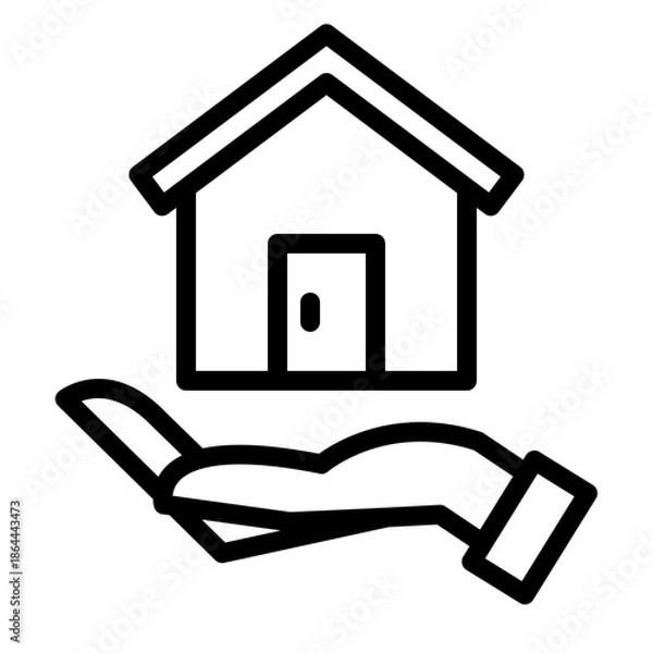 Fototapeta 부동산 아웃라인 아이콘. 주택 관리