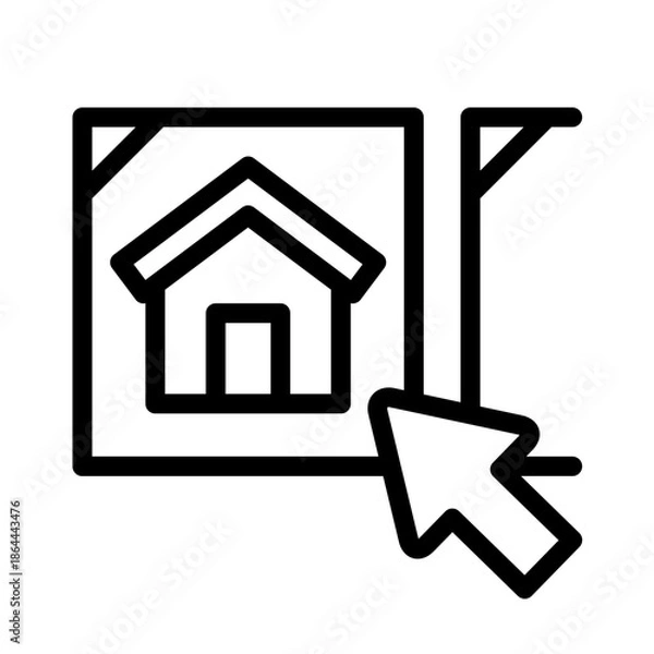 Obraz 부동산 아웃라인 아이콘. 매물 목록